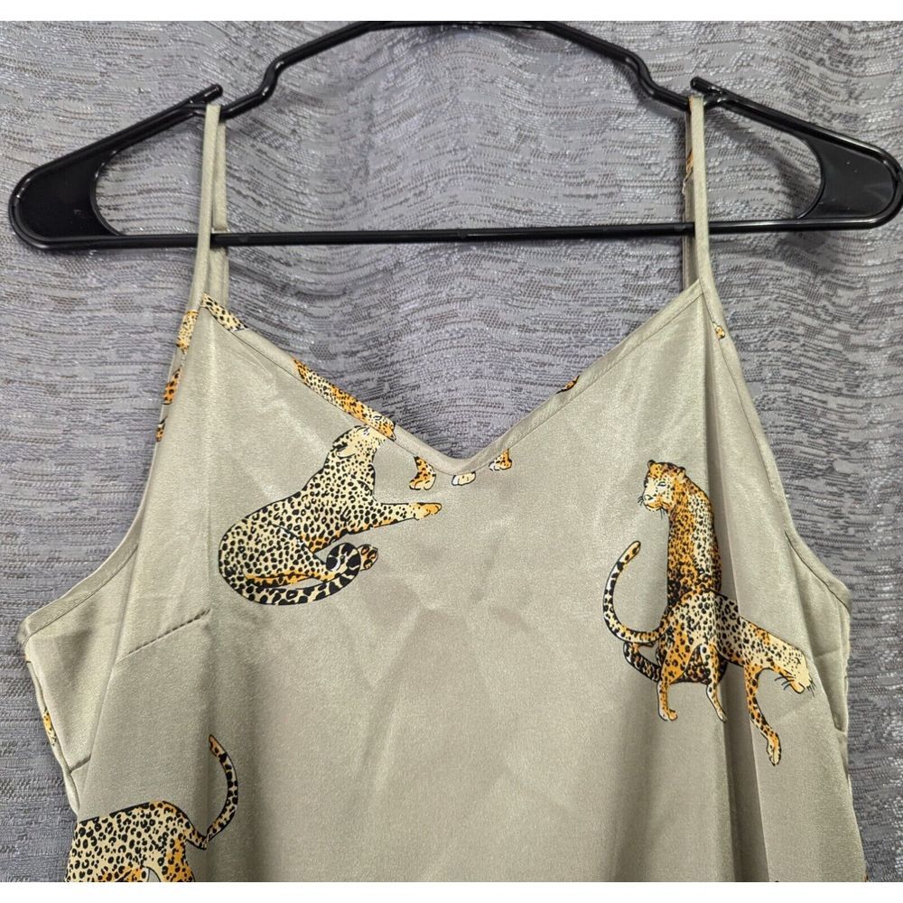 Shein Nightgown‎ Leopard Print Goldfish Gray Women's Medium - Picture 2 of 12